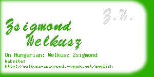 zsigmond welkusz business card